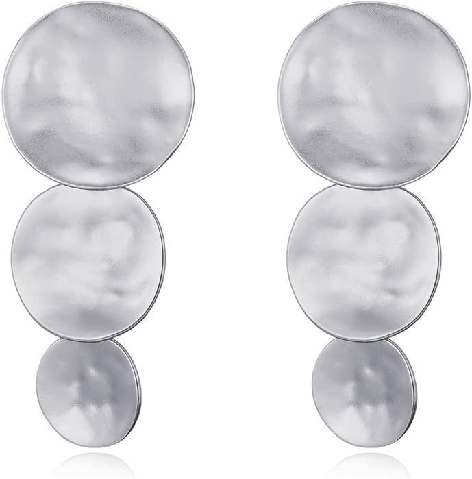Clip-On Earrings for Women Geometric Two-Tone Gold Silver Retro