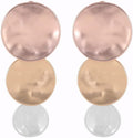 Clip-On Earrings for Women Geometric Two-Tone Gold Silver Retro