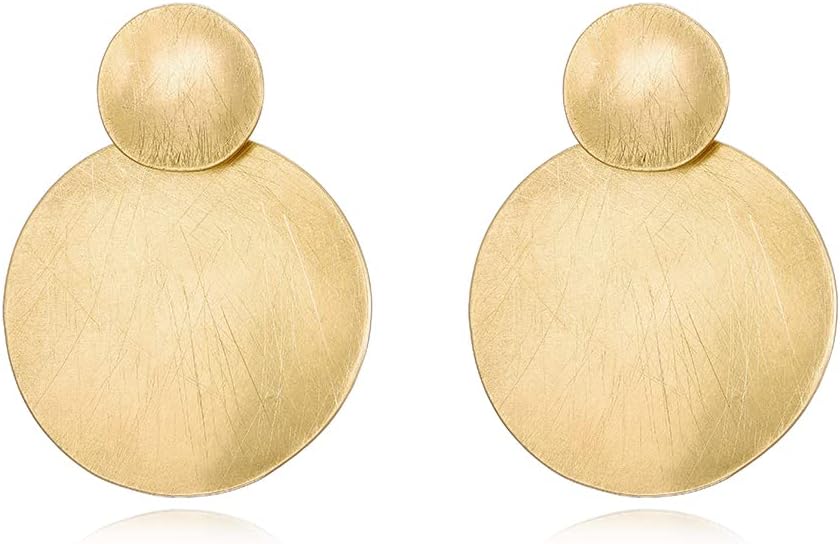 Clip-On Earrings for Women Geometric Two-Tone Gold Silver Retro