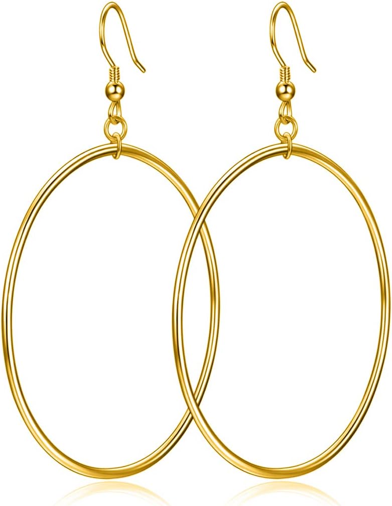 Hoop Earrings for Women Large Gold Plated Statement
