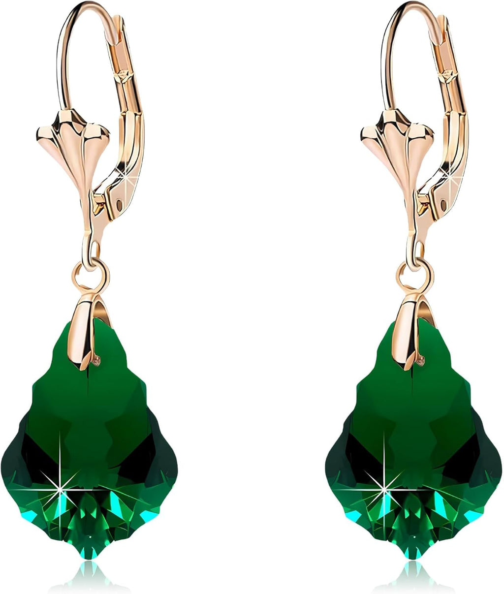 Drop Earrings for Women Gold Plated Crystal Baroque Style