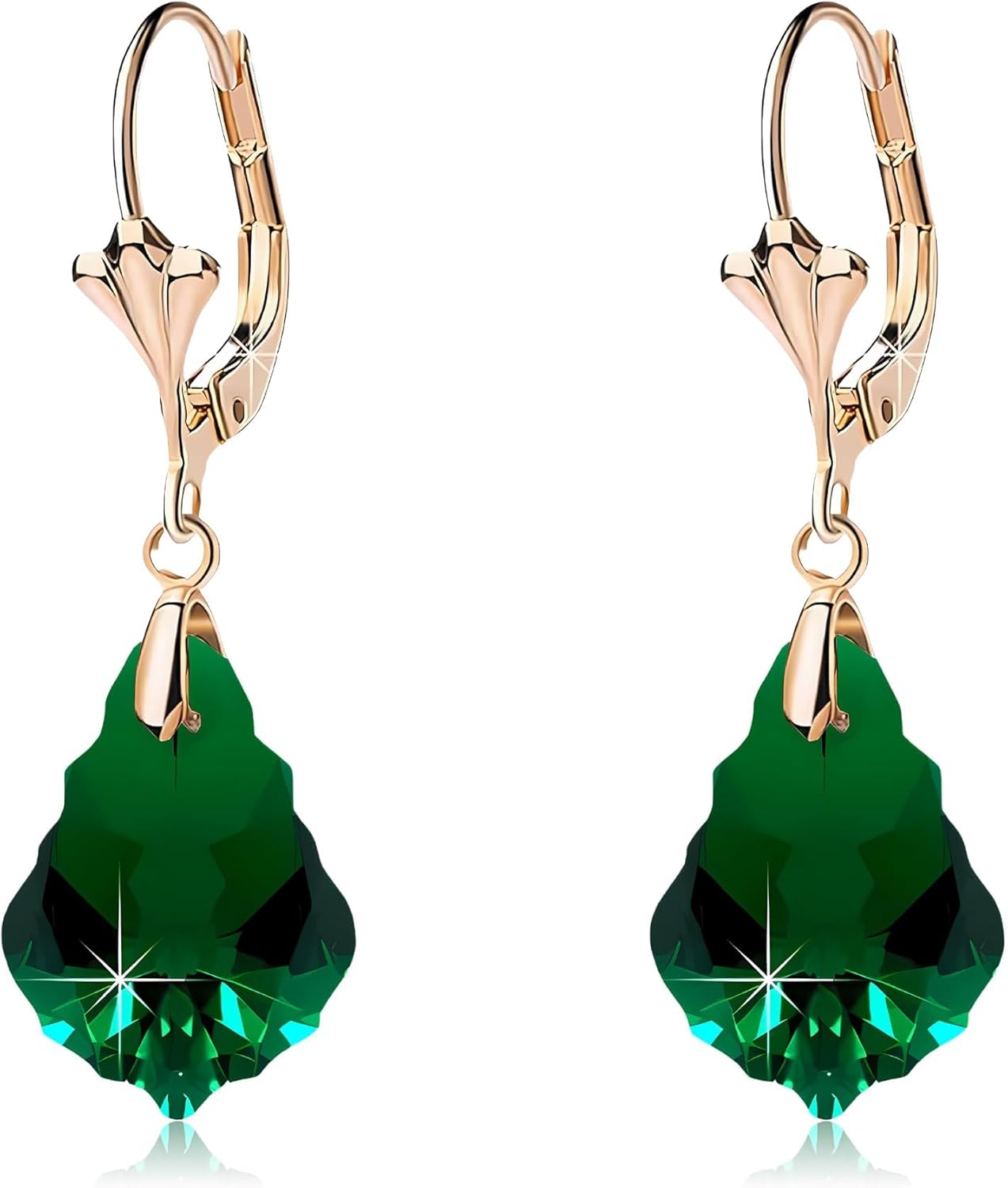 Drop Earrings for Women Gold Plated Crystal Baroque Style