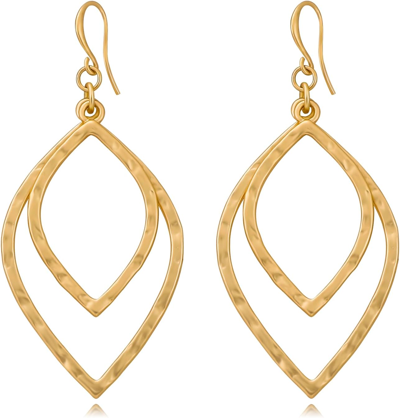 Geometric Drop Earrings for Women 14K Gold Plated Minimalist