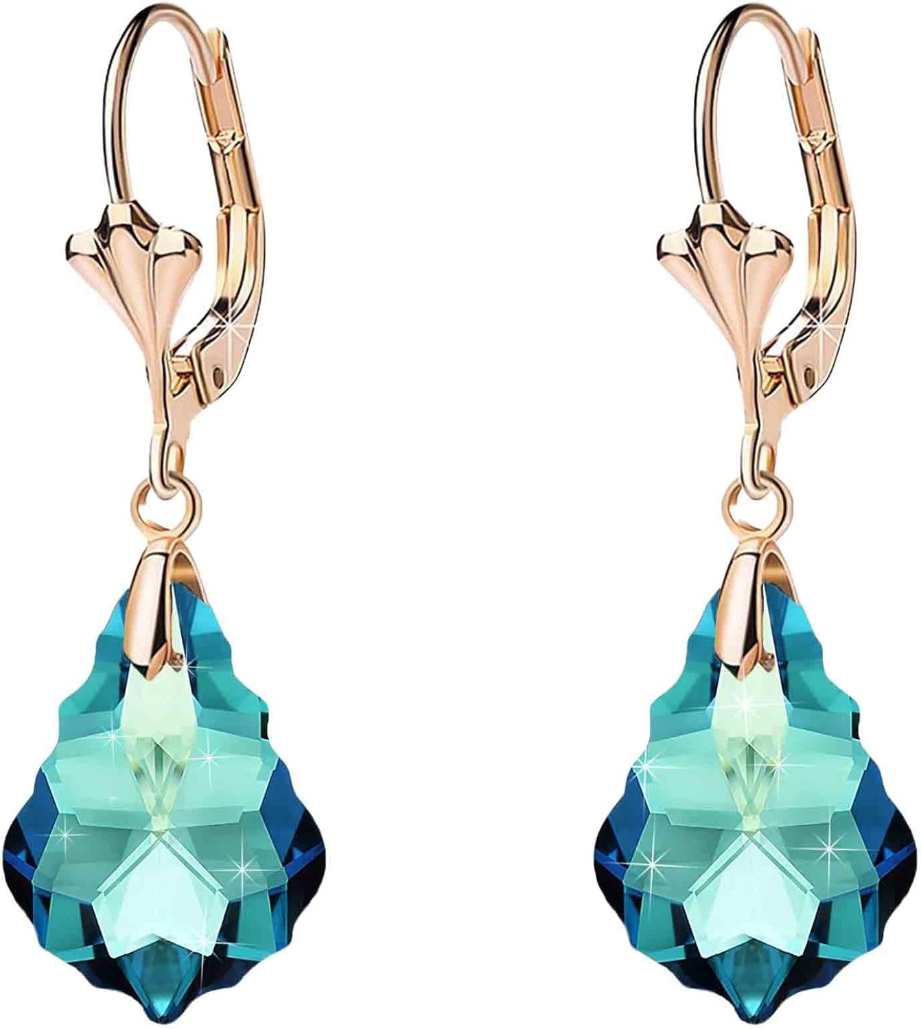 Drop Earrings for Women Gold Plated Crystal Baroque Style