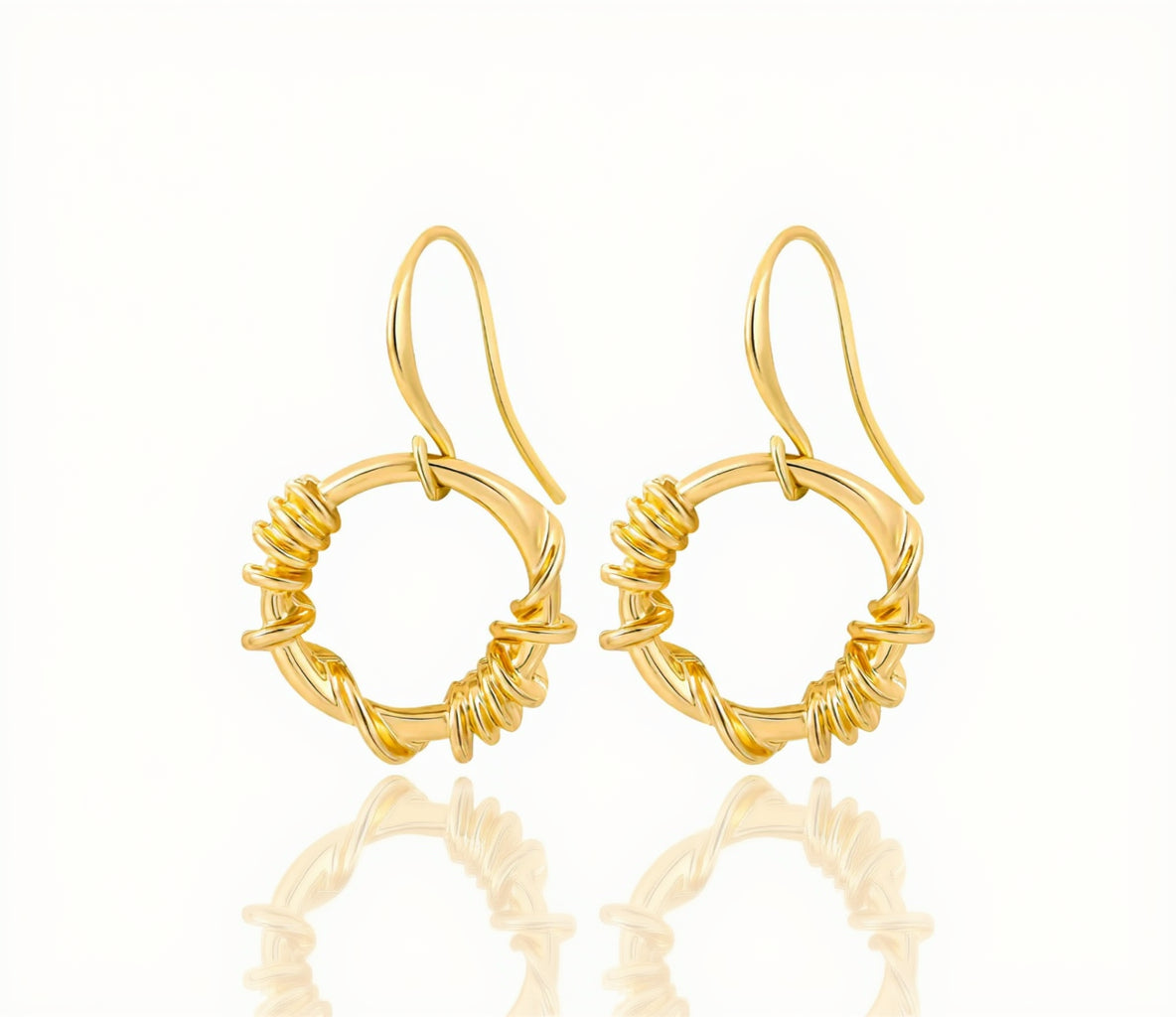 Geometric Drop Earrings for Women 14K Gold Plated Minimalist
