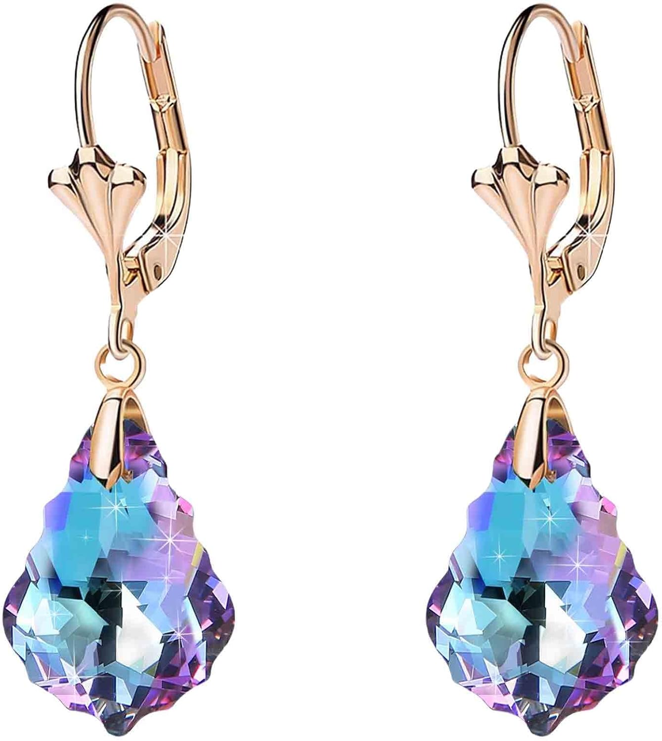 Drop Earrings for Women Gold Plated Crystal Baroque Style