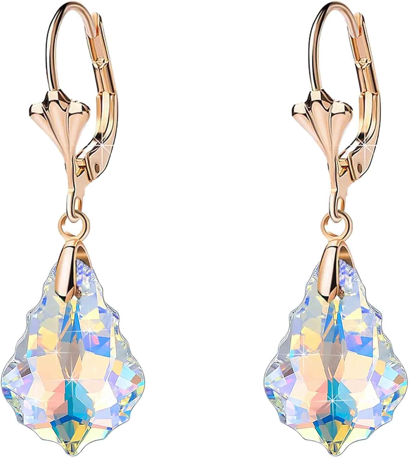 Drop Earrings for Women Gold Plated Crystal Baroque Style