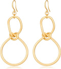Geometric Drop Earrings for Women 14K Gold Plated Minimalist