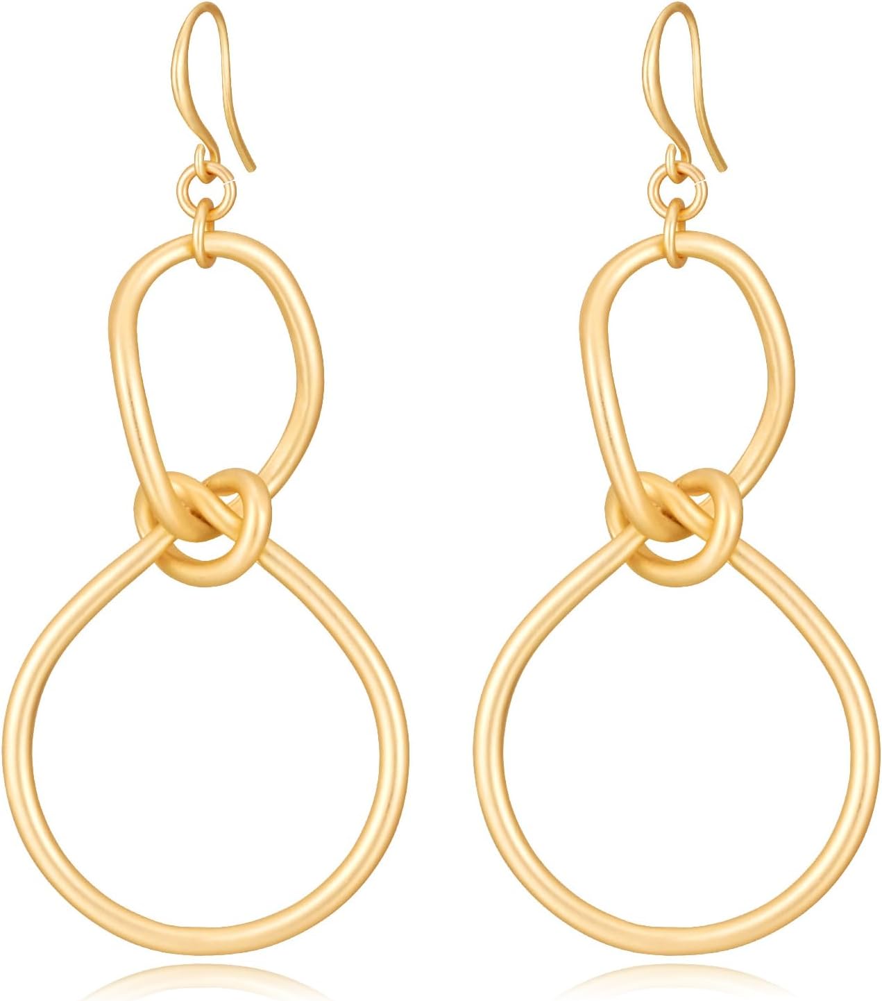 Geometric Drop Earrings for Women 14K Gold Plated Minimalist