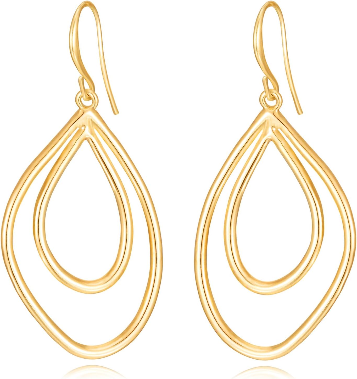 Geometric Drop Earrings for Women 14K Gold Plated Minimalist