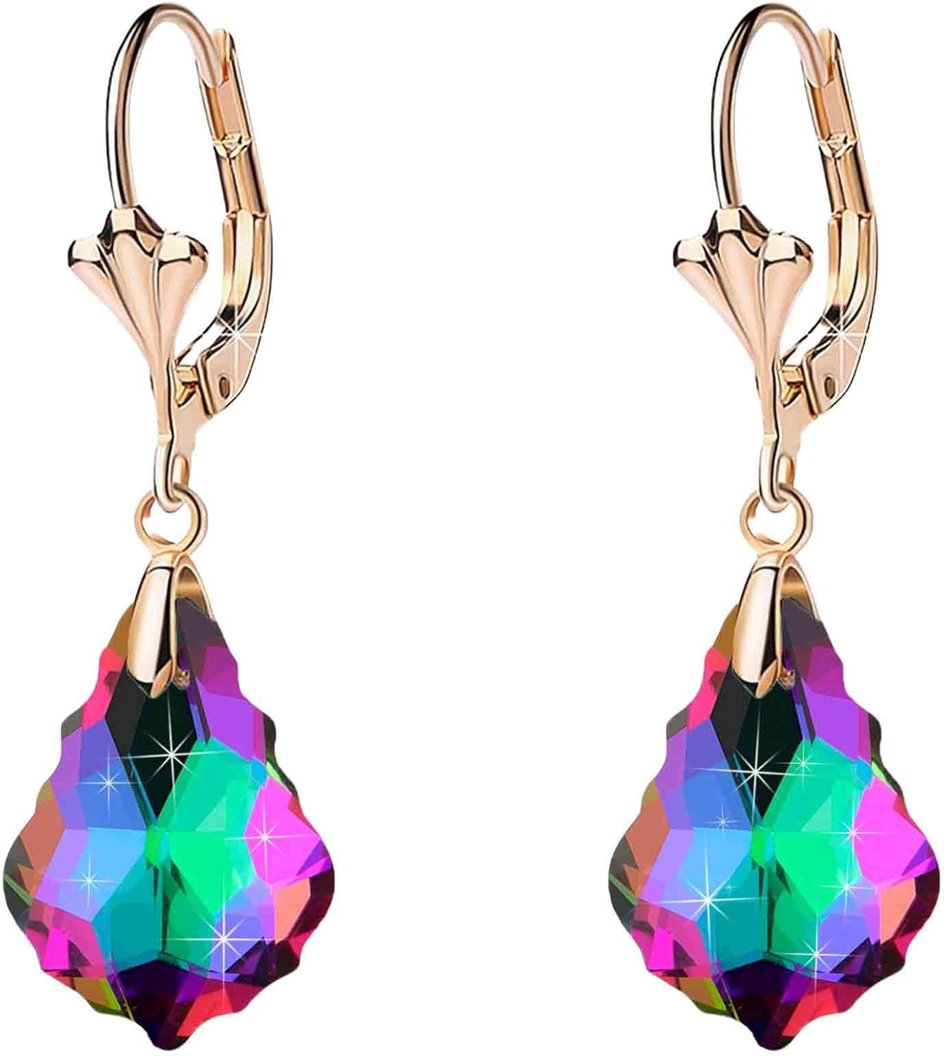 Drop Earrings for Women Gold Plated Crystal Baroque Style