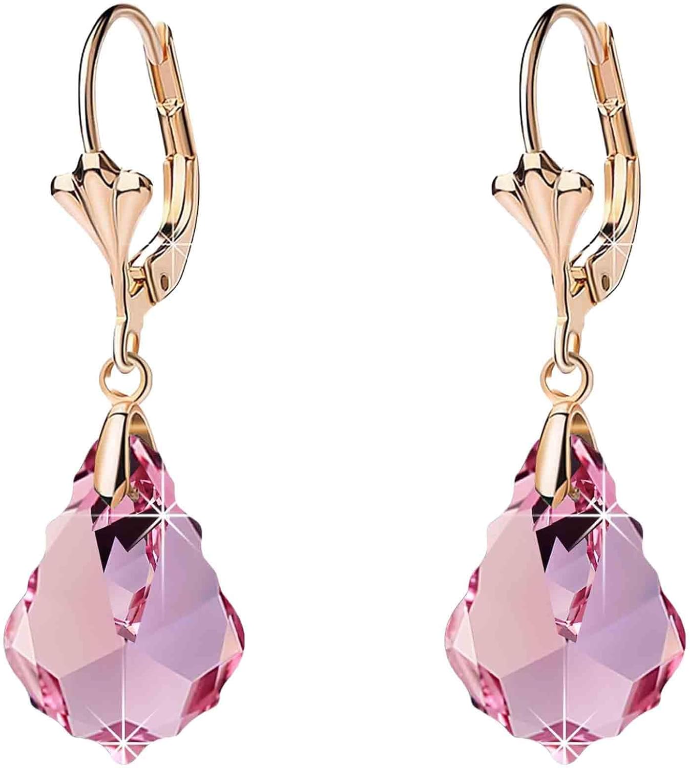 Drop Earrings for Women Gold Plated Crystal Baroque Style
