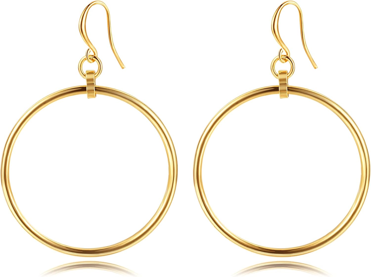Geometric Drop Earrings for Women 14K Gold Plated Minimalist