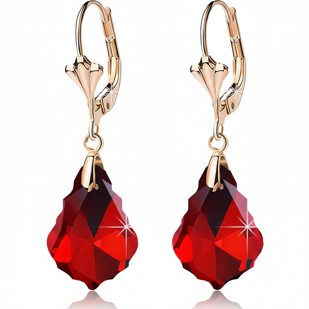 Drop Earrings for Women Gold Plated Crystal Baroque Style
