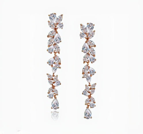 Drop Earrings for Women Silver Plated Cubic Zirconia Elegant