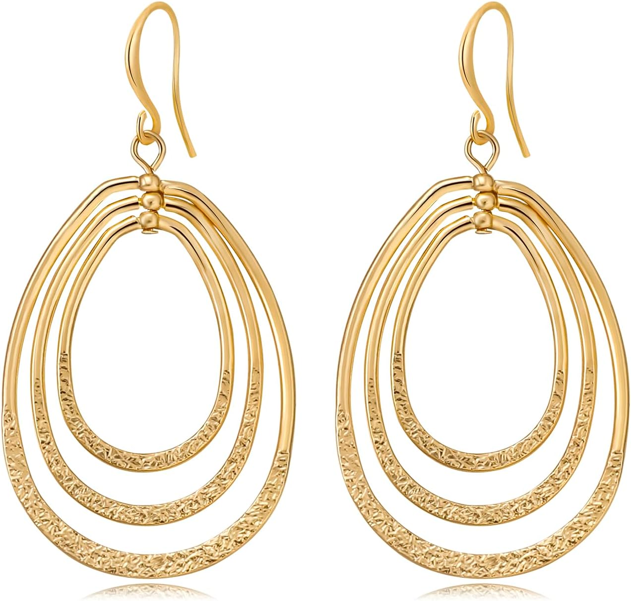 Geometric Drop Earrings for Women 14K Gold Plated Minimalist